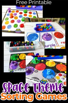 the space theme sorting game is an easy and fun way to practice counting