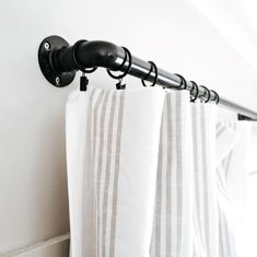 the curtain rod is attached to the wall