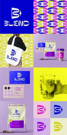 the brand identity and packaging design for blend