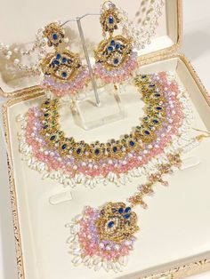 Most beautiful designer bridal set. Full complete set.   Earrings  Necklace Tikka Bollywood Wedding, Set Earrings, Fancy Jewellery, Pakistani Bridal, Indian Outfit, Jewellery Sets, Bridal Set, Bridal Sets, Earring Necklace