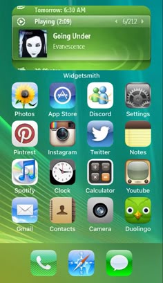 an image of a cell phone screen with icons