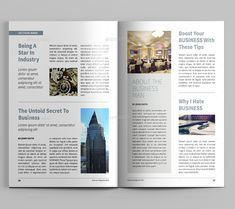 an open magazine with photos and text on it