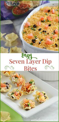 seven layer dip bites with text overlay