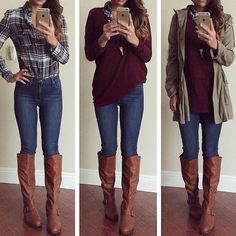 Fall Fashion Tips and Trends for 2016. #fashion #style #beauty Maroon Sweater Outfit, Fall College Outfits, College Clothes, 2016 Fall, Maroon Sweater, Mode Casual, Sweater Outfit, Cute Winter Outfits, Cute Fall Outfits