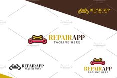 the repair app logo is designed to look like a car with a wrench on it