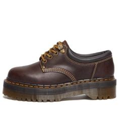 Dr. Martens 8053 Arc Crazy Horse Leather Platform Shoes 'Dark Brown' 31126201 Crazy Horse Doc Martens, Brown Doc Martens Outfit, Dr Martens 8053, Leather Platform Shoes, Brown Leather Sneakers, Throwing Fits, Clothing Finds, Aesthetic 2024, 2024 Wishlist