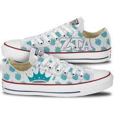 Zeta Tau Alpha Converse Low Top Sigma Alpha Iota, Converse Chucks, Anchors Aweigh, Converse Low, Painted Sneakers, Converse All Stars, Converse Low Tops, Go Greek, Pi Beta Phi