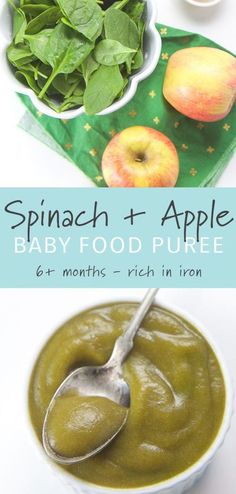 spinach and apple baby food puree