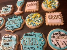 decorated cookies are displayed on a tray for the guests to enjoy their special treats together