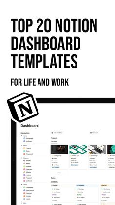 the top 20 notion dashboard templates for life and work