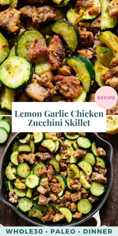 the recipe for lemon garlic chicken zucchini skillet