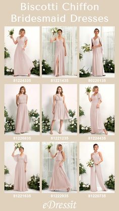 bridesmaid dresses in different styles and colors