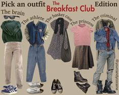 an advertisement for the breakfast club featuring clothes and shoes