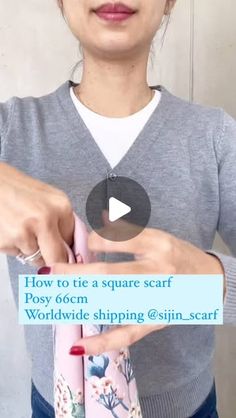 Ways To Tie Scarves, Rose Soft, Design Scarf, Scarf Tutorial, J Mclaughlin, Scarf Tying, How To Wear Scarves, Neck Scarves, Square Scarf