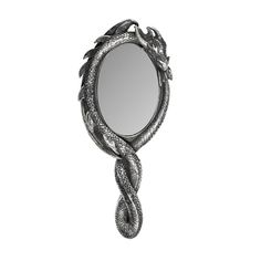 8.5 Dragon's Hand Mirror - Magick Magick.com Inner Darkness, Alternative Home Decor, Gothic Dragon, Alchemy Gothic, Handheld Mirror, Alternative Jewelry, Apollo Box, Silver Dragon, Steampunk Jewelry