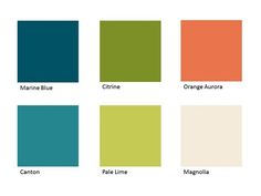 the different shades of green and orange are shown in this color chart, which is also available