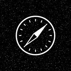 a black and white clock with stars in the background