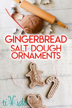 gingerbread salt dough ornament on a table