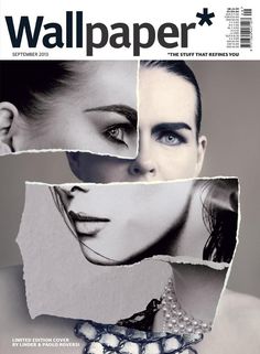 the front cover of wallpaper magazine with an image of a woman's face