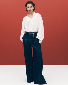 The cut: our best-selling '90s-inspired superwide jeans return with a flattering higher rise, larger leg opening, elongated inseam, plus front slant pockets and center pintucks. 90s Inspired, Pin Tucks, Trouser Jeans, Ootd, Trousers, Clothes