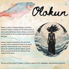 an image of a woman standing in front of a fish with the caption alokun