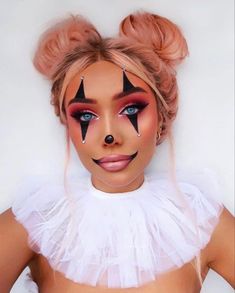 Halloween Makeup Costume Ideas, Makeup Costume Ideas, Halloween Makeup Costume, Girl Halloween Makeup, Pelottava Halloween, Maquillage Halloween Simple, Halloween Makeup Clown