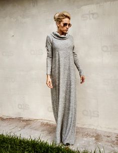 NEW Winter Maxi Dress / Sweater dress / Plus Size Dress / Turtleneck Dress / Plus Size Dress / Long Dress / Knit Maxi Dress / #35287 This very stylish wool maxi dress will impress you as you can wear it everywhere ! It can be your look at a business meeting, or at a party, or wear it on a leisurely Sunday walk. Perfect for all times and suitable for any body type ! Dear Plus Size ladies....this will be your favorite ...! NOW AVAILABLE IN A LOT OF COLORS IN WARM SOFT KNIT FABRIC : Black, Off Whit Gray Loungewear Dress For Fall, Gray Dress For Fall Loungewear, Gray Fall Loungewear Dress, Gray Dress For Loungewear In Fall, Casual Turtleneck Midi Dress, Fall Loungewear Stretch Dress, Fall Stretch Loungewear Dress, Knit Stretch Turtleneck Dresses, Casual Gray Long Sleeve Maxi Dress