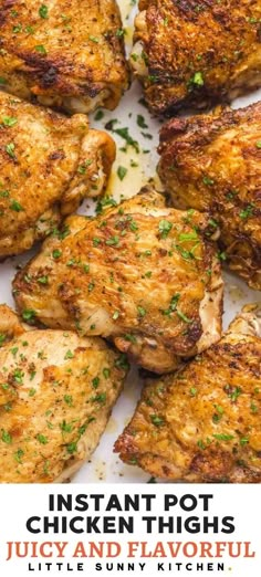 the instant pot chicken thighs recipe is ready to be eaten