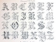 an old english alphabet is shown in this image