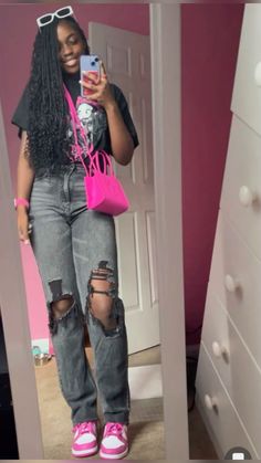 School Fits Baddie, Outfit Ideas For School Black Women, Outfit Ideas For School Black, Fuchsia Outfit, Cute Highschool Outfits, Outfit Ideas For School, Teen Swag Outfits, Fasion Outfits