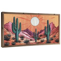 an image of a desert scene with cactus trees