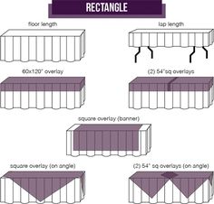 a table with different lengths and shapes for the tables to be used in an event