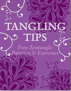 the book tangleling tips with an image of purple flowers and swirls on it