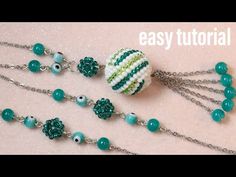 beaded necklaces with green and white beads