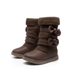 Burudani Girl's Winter Snow Boots Warm Walking Mid Calf Shoes KLOVE BROWN Size 11. Soft plush faux fur lining keeps feet warm and comfortable. Size: 11 little kid.  Gender: female.  Age Group: kids. Calf Boots Outfit, Girls Dress Shoes, Embroidered Boots, Boot Shoes, High Leather Boots, Soft Shoes, Girls Shoes Kids, Cute Boots, Winter Snow Boots