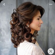 Wedding Hairstyles Mother Of Bride, Updos For Moms Of The Bride, Mob Hair Styles For Curly Hair, Wedding Hairdo For Medium Hair, Half Updo For Mother Of The Bride, Wedding Mother Hairstyles, Boho Wedding Hair Mother Of The Bride, Wedding Hair Ideas For Mother Of The Bride, Long Mother Of The Bride Hairstyles