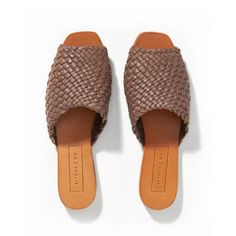 Either/Or: The Woven Leather Slide Sandals [Cacao] – E I T H E R / O R Woven Shoe, Vacation Sandals, Pointy Shoes, Woven Leather Sandals, Huarache Sandals, Woven Shoes, Leather Sandals Handmade, Slow Fashion Brands, Shoes Handmade