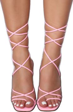 Pink Fitted Lace-up Sandals, Fitted Pink Lace-up Sandals, Fitted Lace-up Pink Sandals, Pink Lace-up Heels For Spring, Summer Ankle Wrap Heels, Fitted Ankle Wrap Heels For Summer, Pink Lace-up Sandals With Wrapped Heel And Ankle Strap, Pink Round Toe Lace-up Sandals For Party, Pink Lace-up Sandals With Ankle Strap