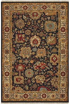 Oriental Weavers Tommy Bahama - Angora 12302 Rugs | Rugs Direct Tibetan Rugs, Updated Traditional, Rug Texture, Persian Pattern, Rug Direct, Black Area Rugs, Carpet Colors, Ivory Rug, Black Rug