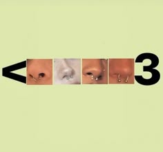 three different images of the same person with nose piercings on each side of them