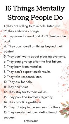 Here are some triats of mentally strong people. #mentalhealth #mindfulness #selfimprovement #selfdiscipline #selfcontrol #selflove #selfcare #strongpeople Becoming Mentally Strong, How To Become Strong Mentally, How To Grow Mentally, How To Become A Better Person Mentally, How To Get Mentally Strong, Best Personality Traits, Mentally Strong Affirmations, How To Be Strong, Growing Mentally