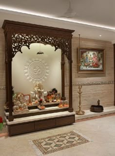 Indian Temple Designs For Home, Hindu Mandir Home Puja Room, Sagwan Wood Mandir Design, Pooja Room Mandir Design, Pooja Wardrobe, Home Temple Ideas Puja Room Hindus, Temple Design For Home Hindu, Puja Mandir Design Home, Indian Mandir Design For Home