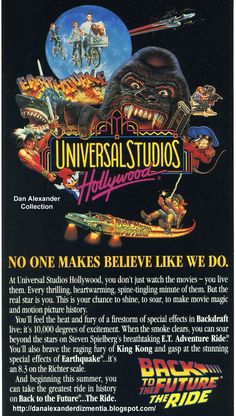 an advertisement for universal studios hollywood