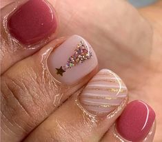 Gel Nails Cute, Short Natural Nails, Christmas Gel, Nails Cute, Christmas Gel Nails, Xmas Nails