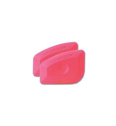 two pink plastic blades on a white background