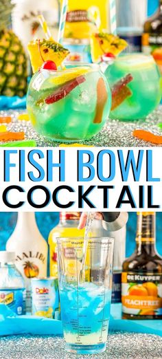 the fish bowl cocktail is ready to be served