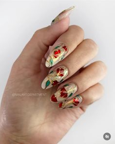 Tinsel Nail Art, Mexican Heritage Nails, Christmas Nails Vintage, Abstract Holiday Nails, Stained Glass Nails Designs, Under Nail Design, Funky Holiday Nails, Nails By Dev, Stain Glass Window Nails