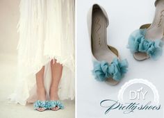 DIY couture wedding shoes  Are you getting ready to say “I do”? Take a look at these stylish couture-like wedding shoes. Robe Diy, Dress Up Shoes, Diy Bows, Green Wedding Shoes, Couture Wedding, Diy Bow, Diy Couture