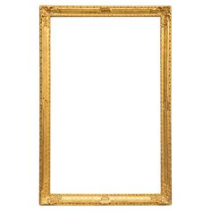 an old gold frame on a white background