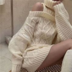 Beige Stretch Sweater Dress For Winter, Cozy Cream Sweater Dress For Fall, Oversized Solid Sweater Dress For Winter, Solid Oversized Sweater Dress For Winter, Oversized Beige Sweater For Winter, Oversized Beige Winter Sweater, Casual Acrylic Sweater Dress For Fall, Casual Cable Knit Sweater Dress For Winter, Trendy Oversized Sweater Dress For Winter